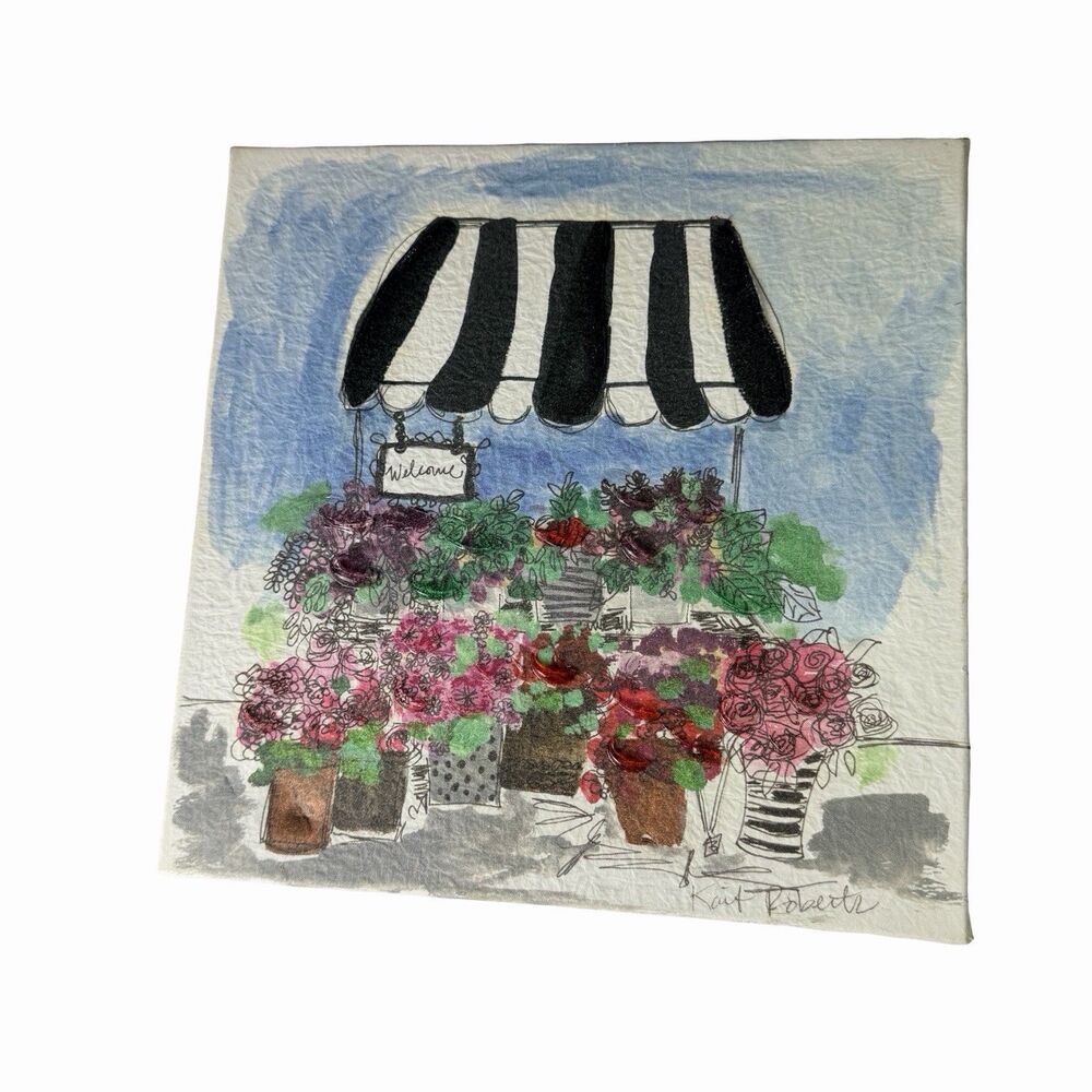 WELCOME SPRINGTIME MARKET 9" x 9" canvas print Kirkland's Home Artful Accents